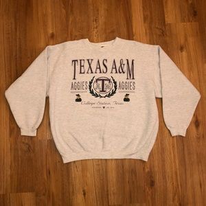 Vintage Texas A&M Aggies Sweatshirt Gray NCAA 90s